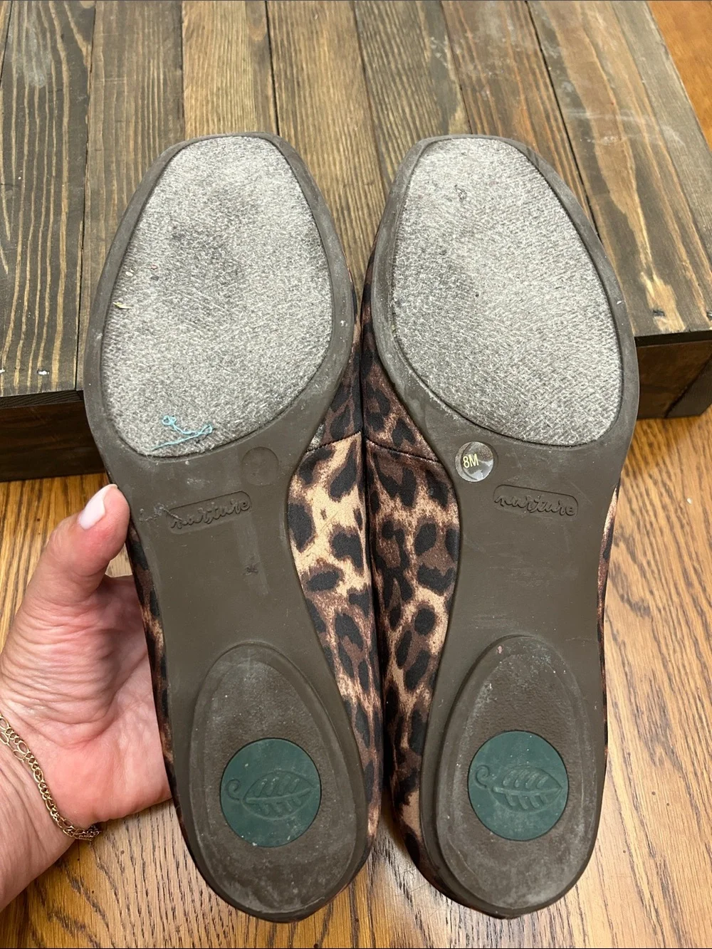 Nurture Leopard Print Ballet Flats - Brown & Black Sz 8